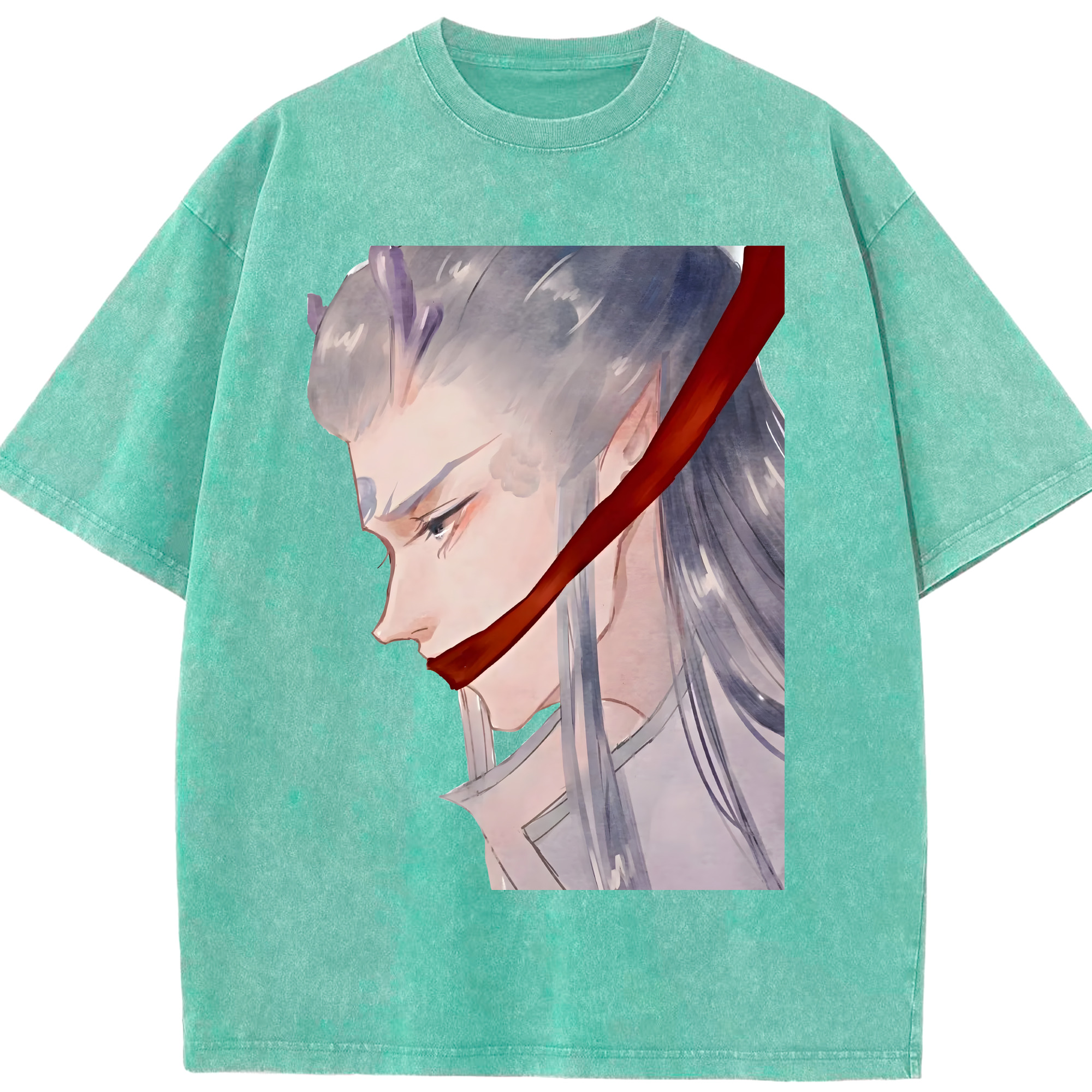 （画像用） Ne Zha 2 ナタ 魔童の大暴れ 綿100% ヴィンテージ風 半袖Tシャツ（フロントプリント）